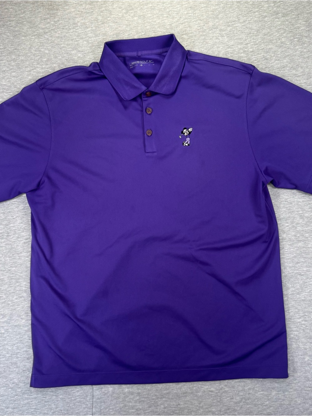 Nike Polo Shirt Mens Small Disney Embroidered Mickey Golf Purple Performance XL